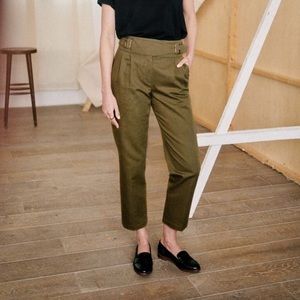 Sézane Francky Trousers, Khaki, Size 8 / 40